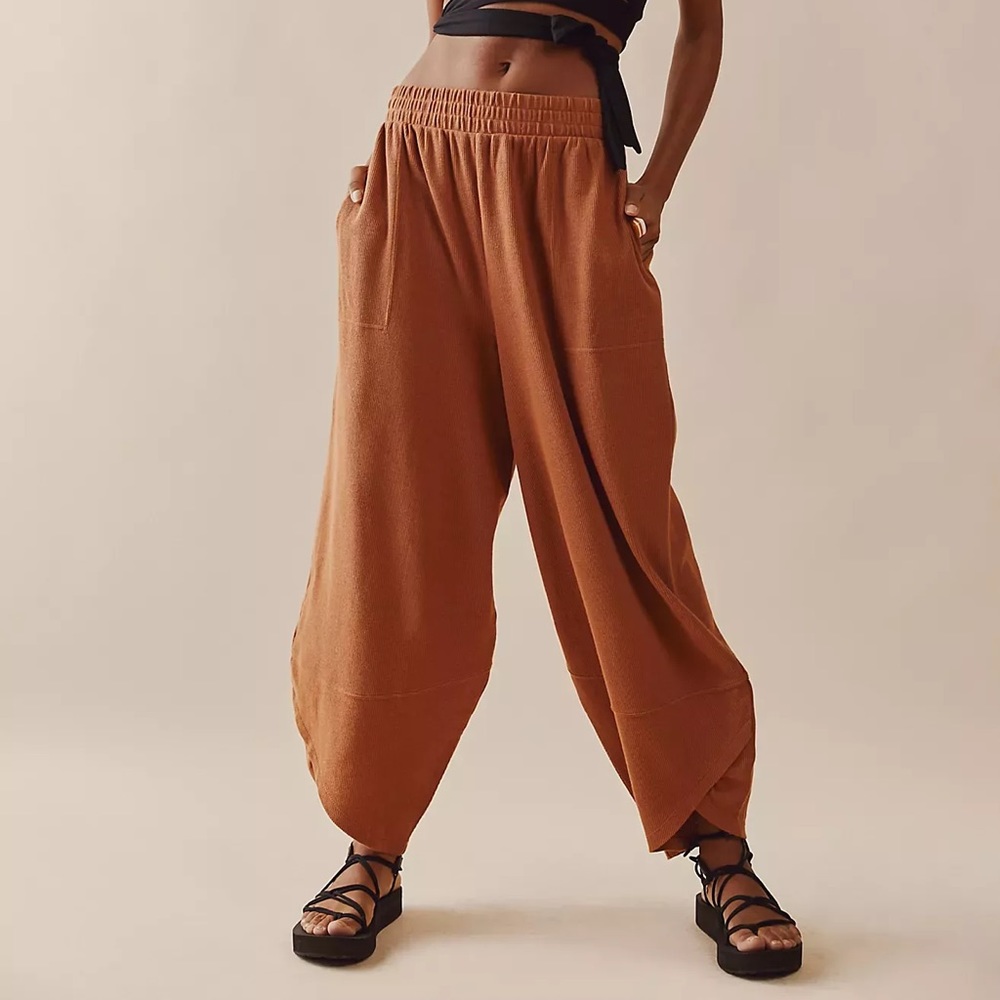 Free People Wide Leg Pants in Rust
